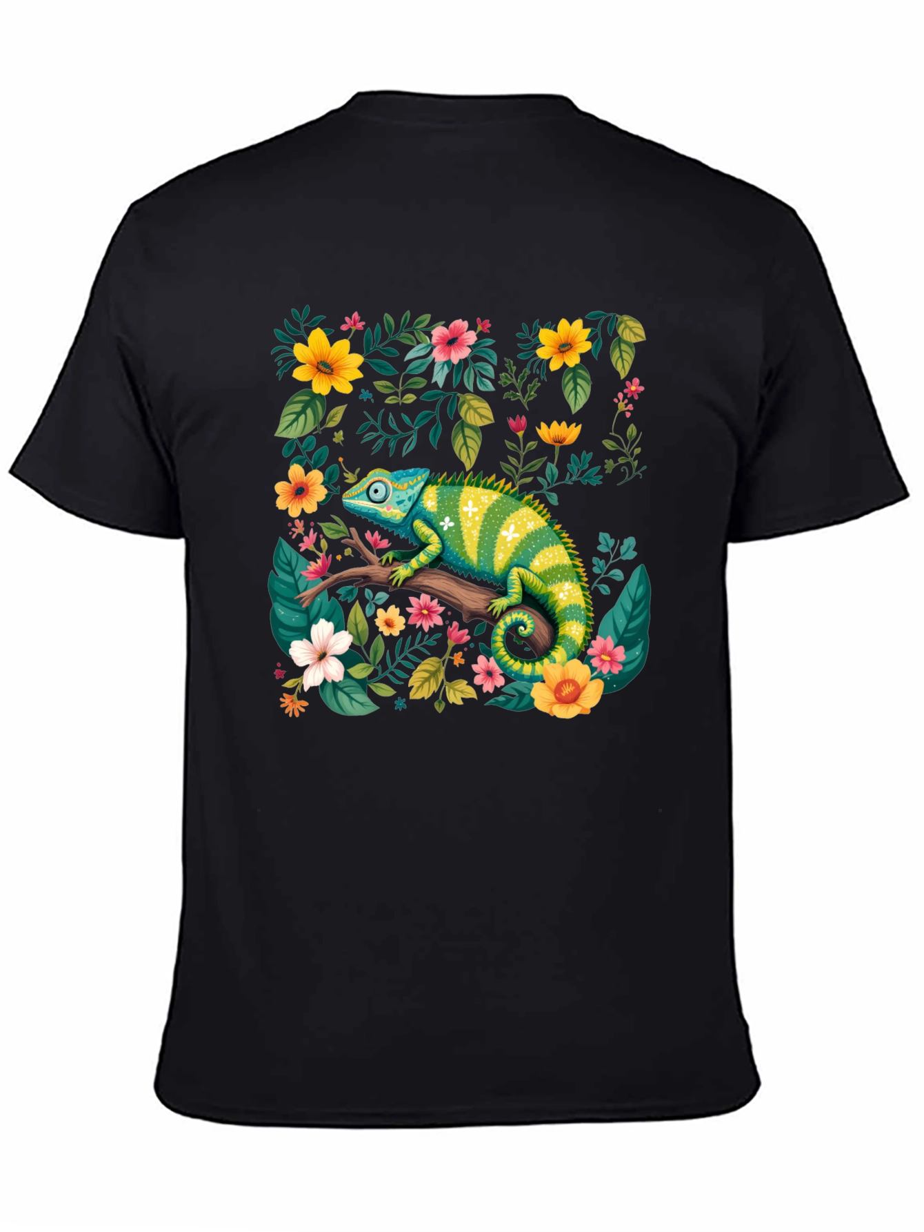 Chameleon Floral T-Shirt - Nature Inspired Graphic Tee