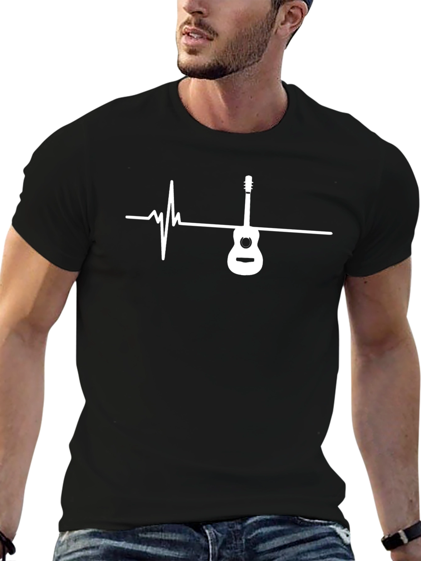 Guitar Heartbeat Graphic Tee - Music Lover T-Shirt