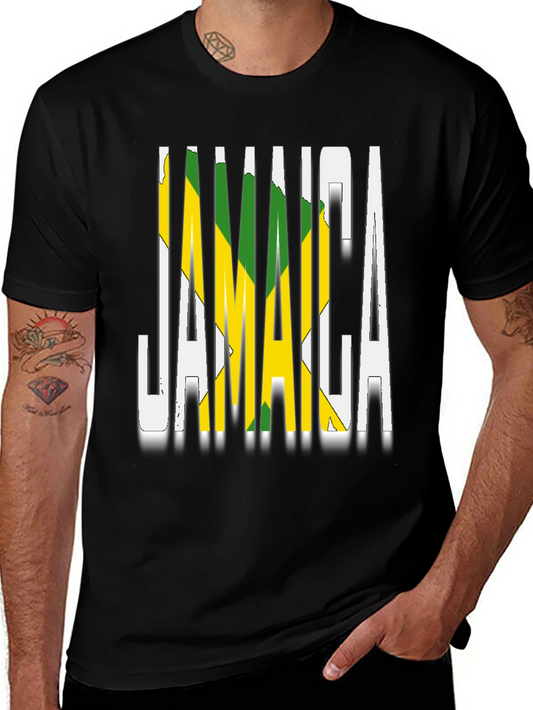 Jamaica Flag T-Shirt Black Novelty Graphic Tee