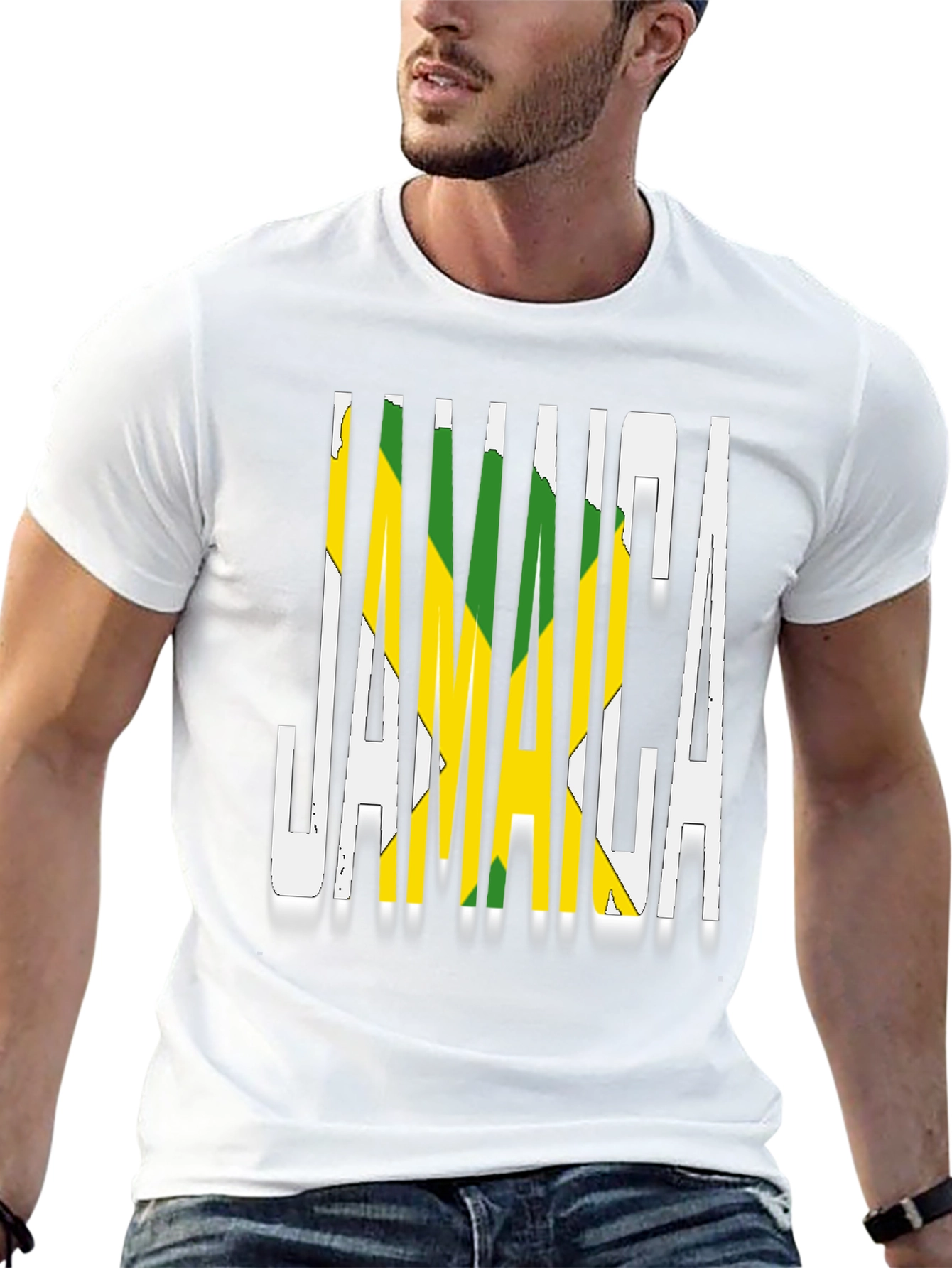 Jamaica Flag T-Shirt Black Novelty Graphic Tee