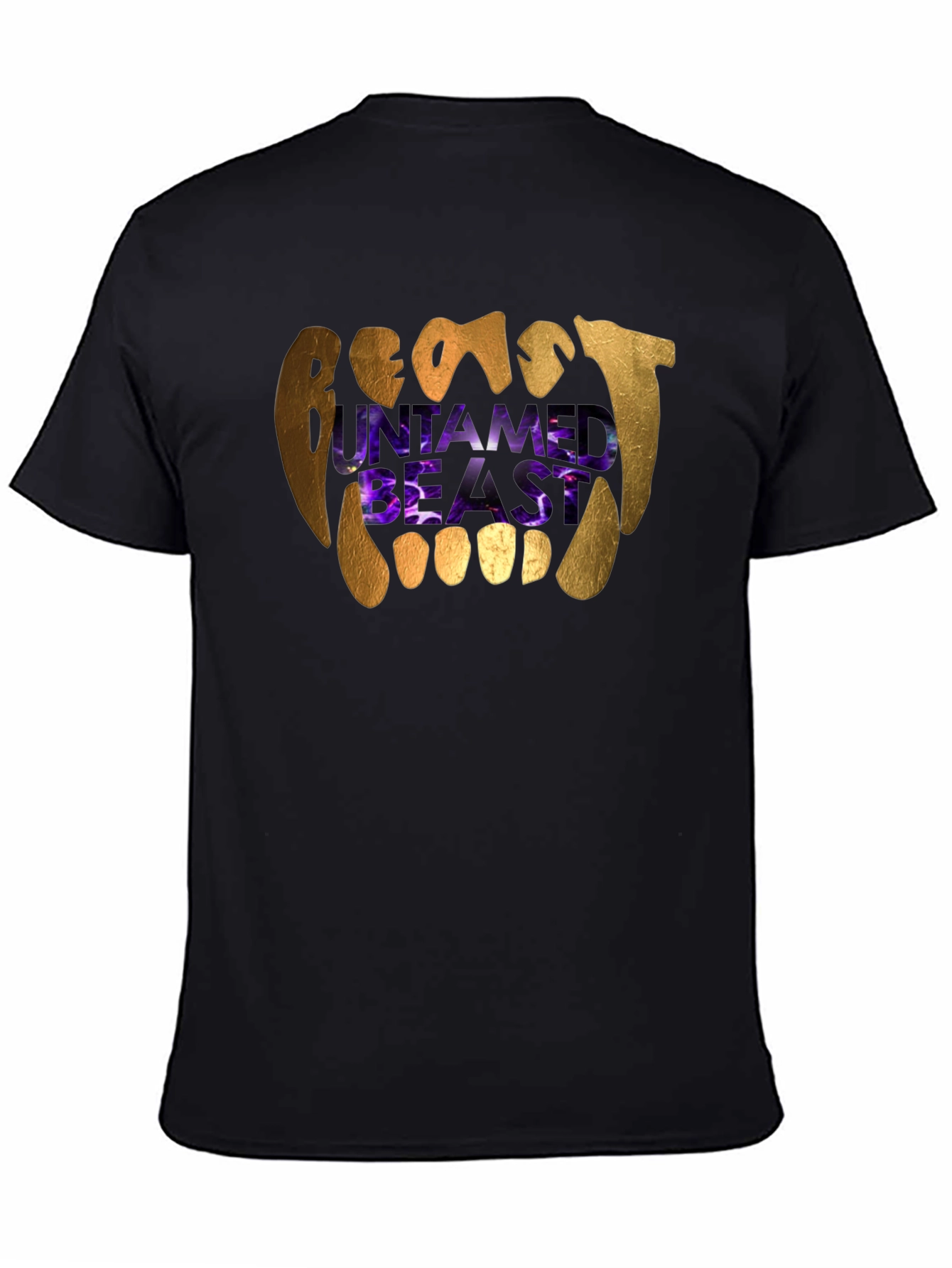 Untamed Beast Graphic Tee - Black Cotton T-Shirt