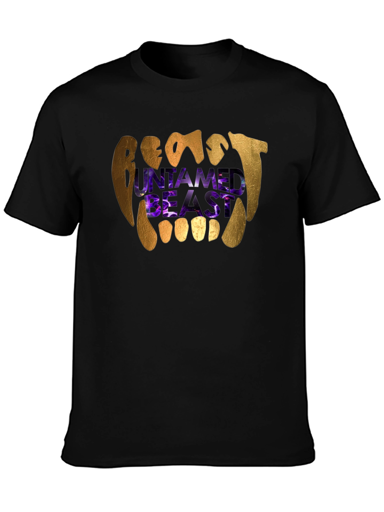 Untamed Beast Graphic Tee - Black Cotton T-Shirt