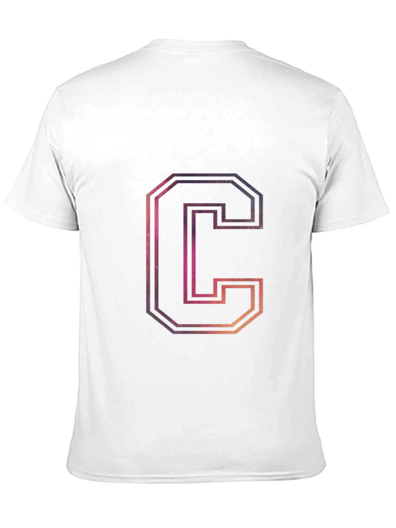 Letter C Galaxy Graphic Black T-Shirt