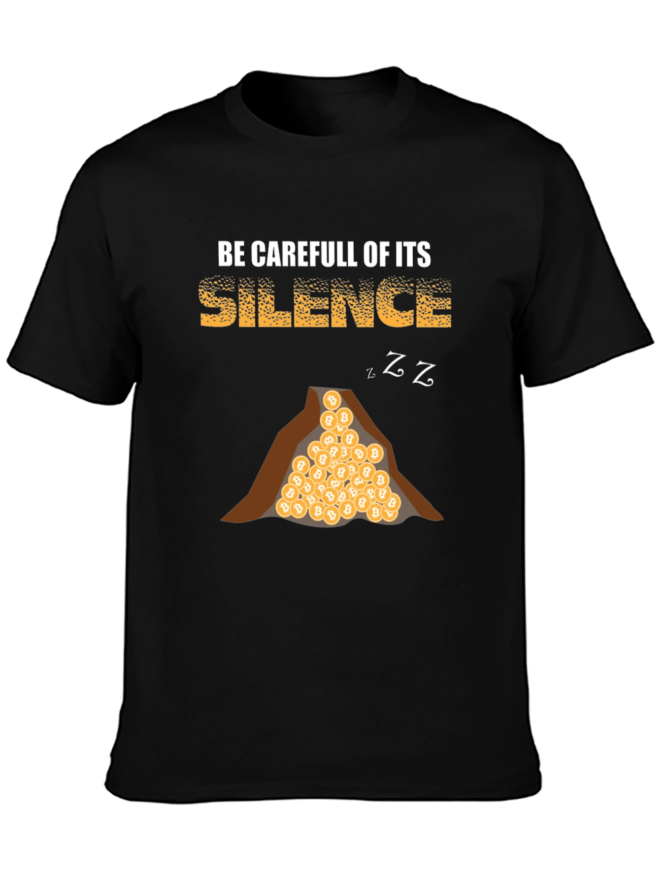 Bitcoin Silence Mens T-Shirt - Crypto Warning Tee