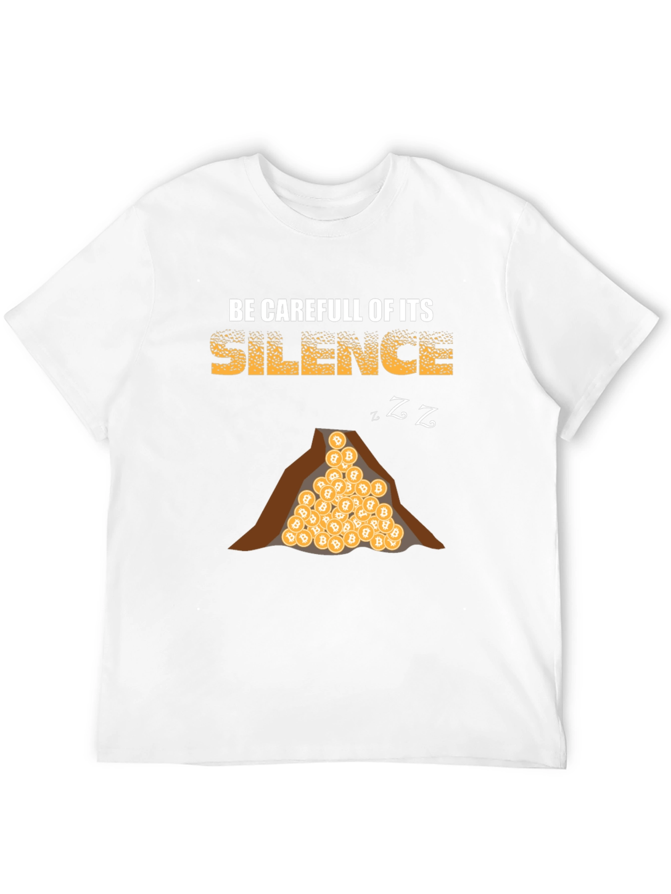 Bitcoin Silence Mens T-Shirt - Crypto Warning Tee