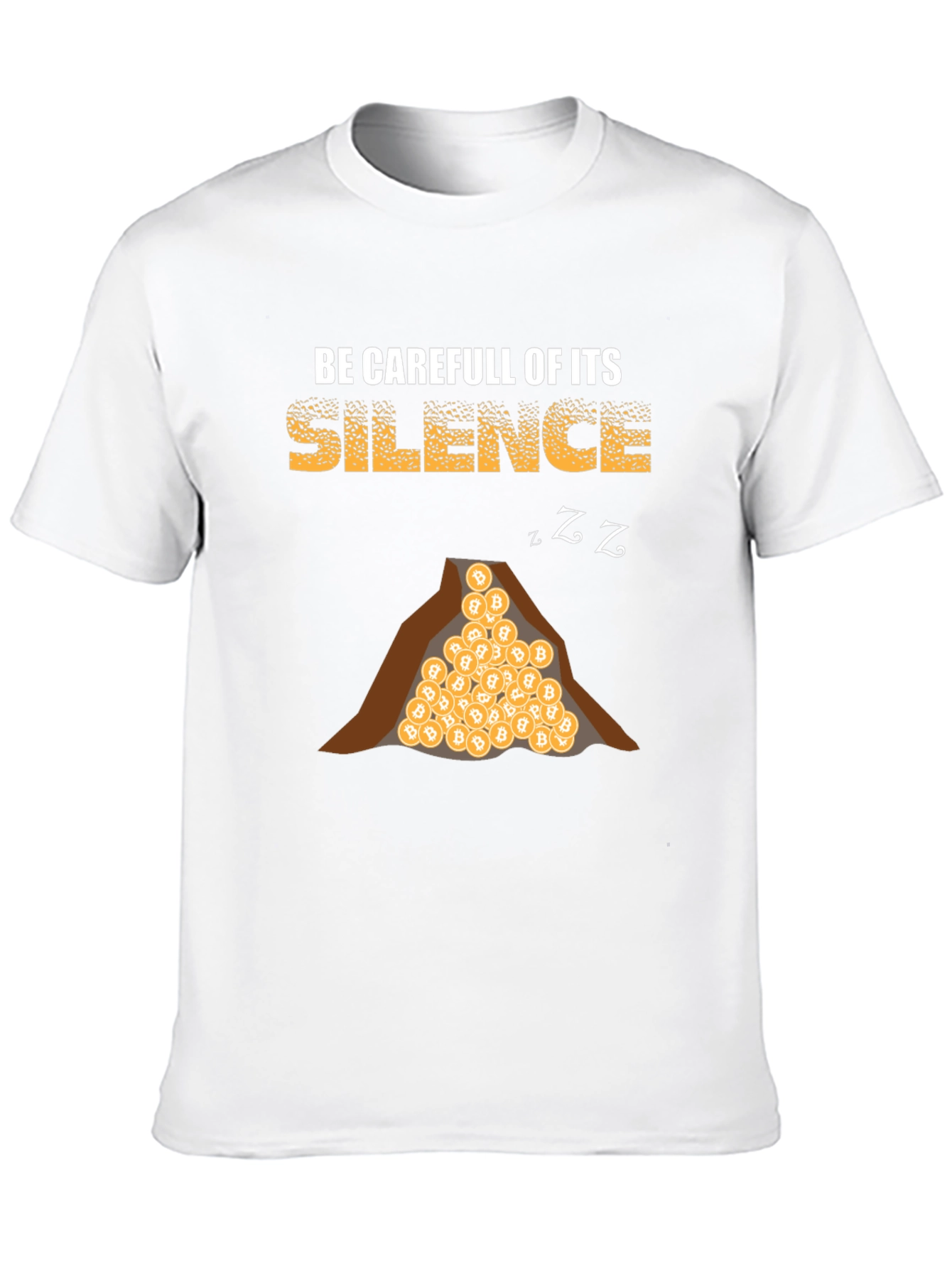 Bitcoin Silence Mens T-Shirt - Crypto Warning Tee