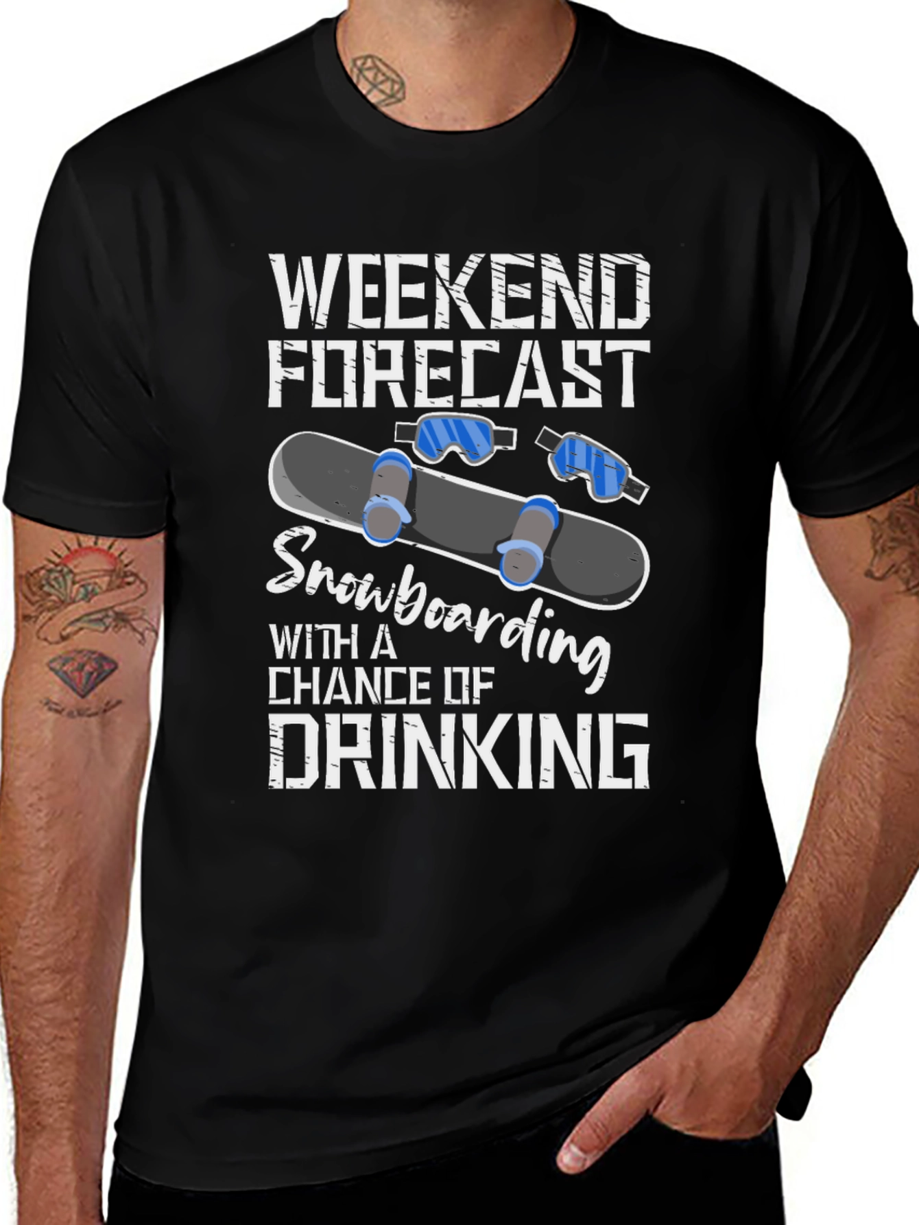 Weekend Forecast Snowboarding & Drinking T-Shirt