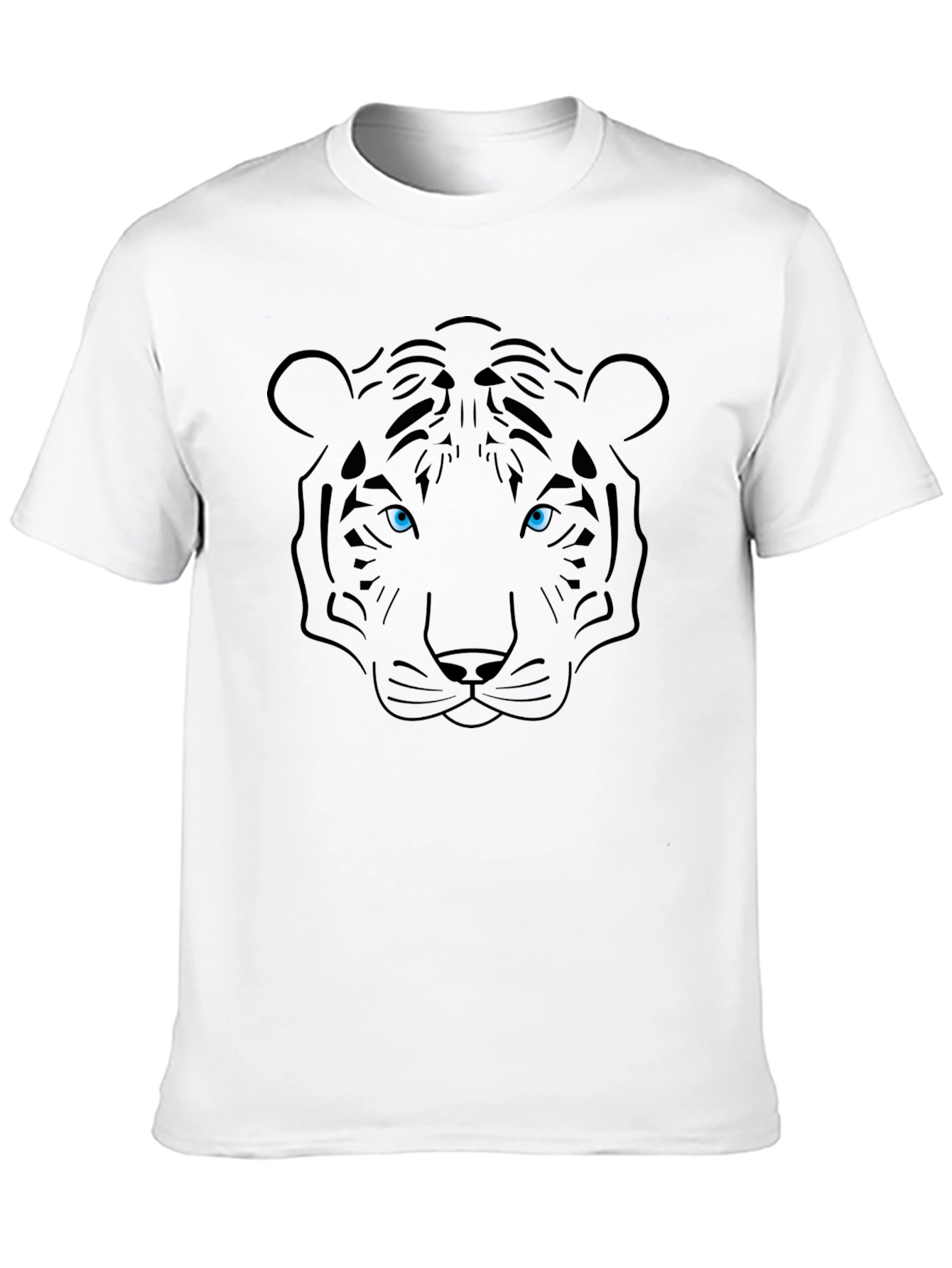 Black Tiger Graphic Print Crew Neck T-Shirt