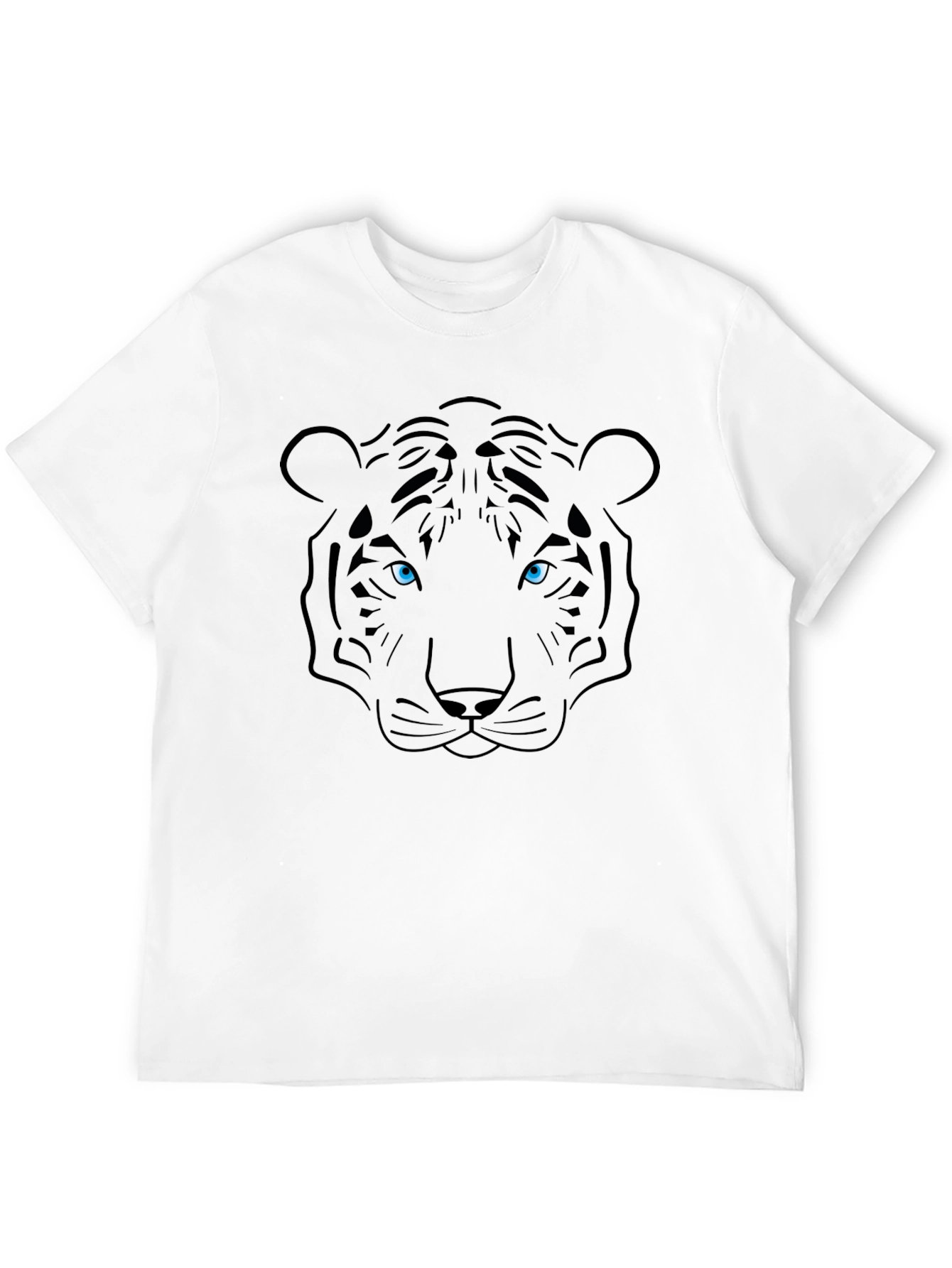 Black Tiger Graphic Print Crew Neck T-Shirt