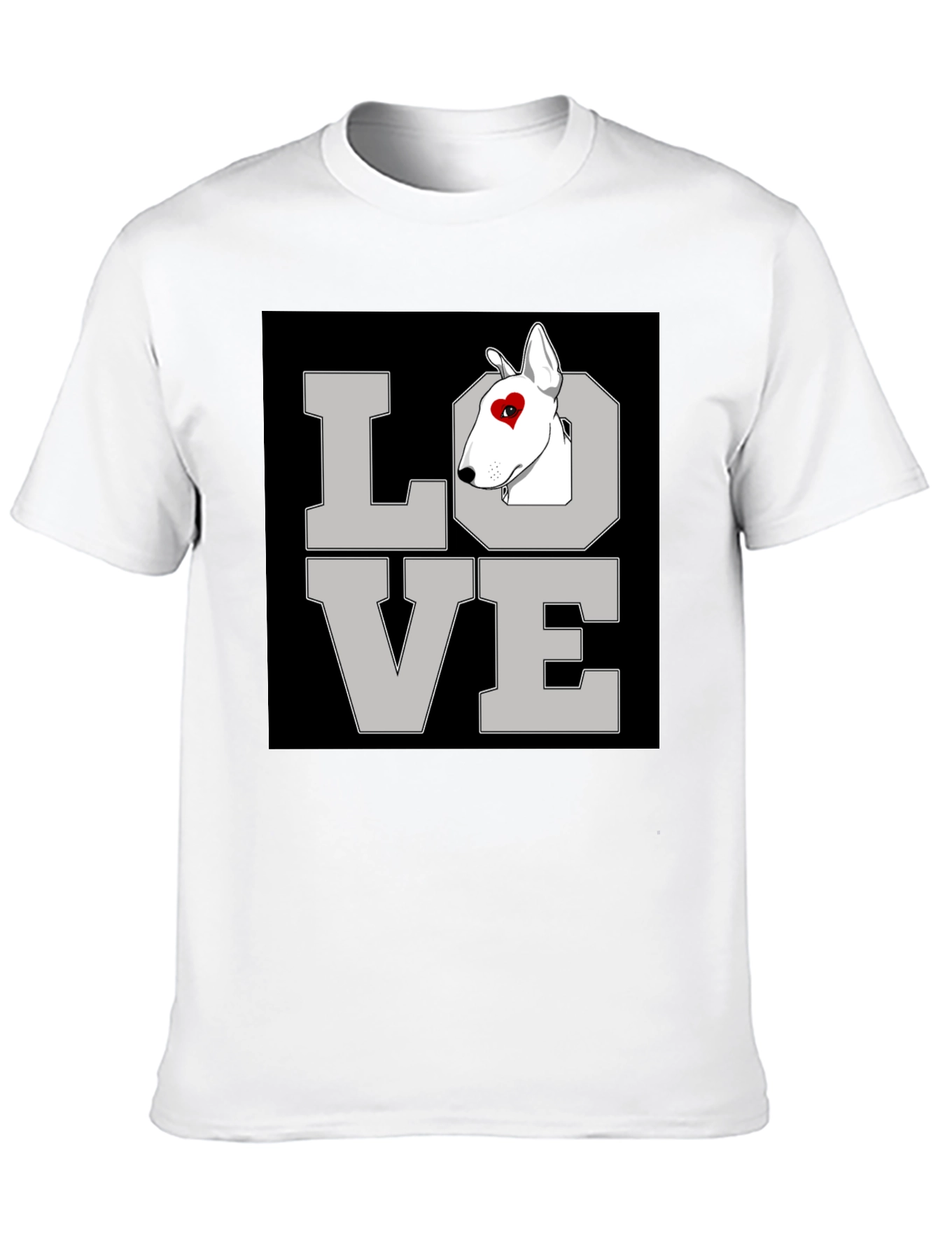 Love Bull Terrier Graphic T-Shirt Black