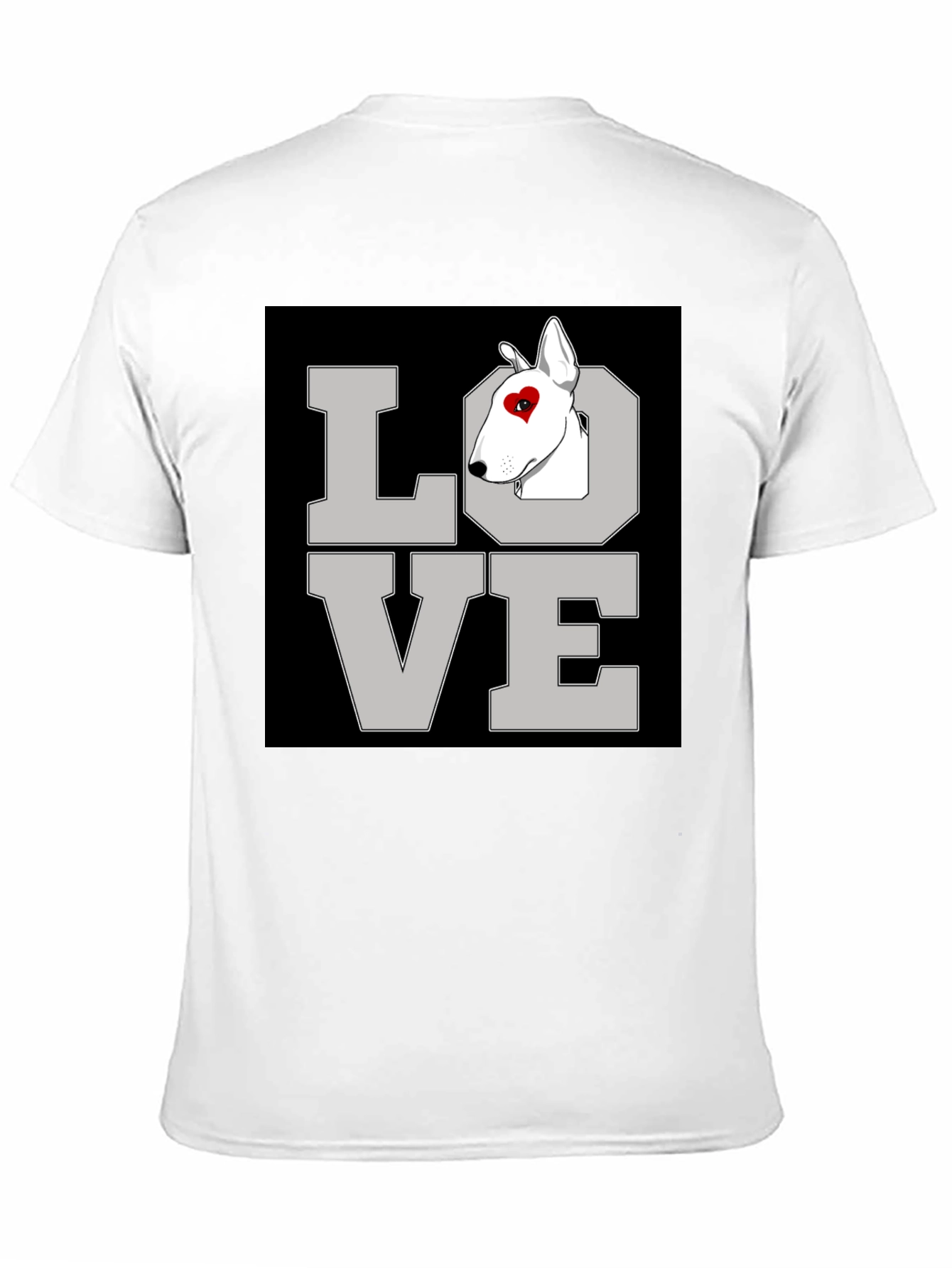 Love Bull Terrier Graphic T-Shirt Black