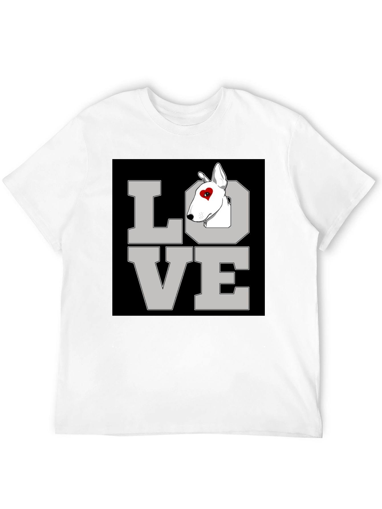 Love Bull Terrier Graphic T-Shirt Black