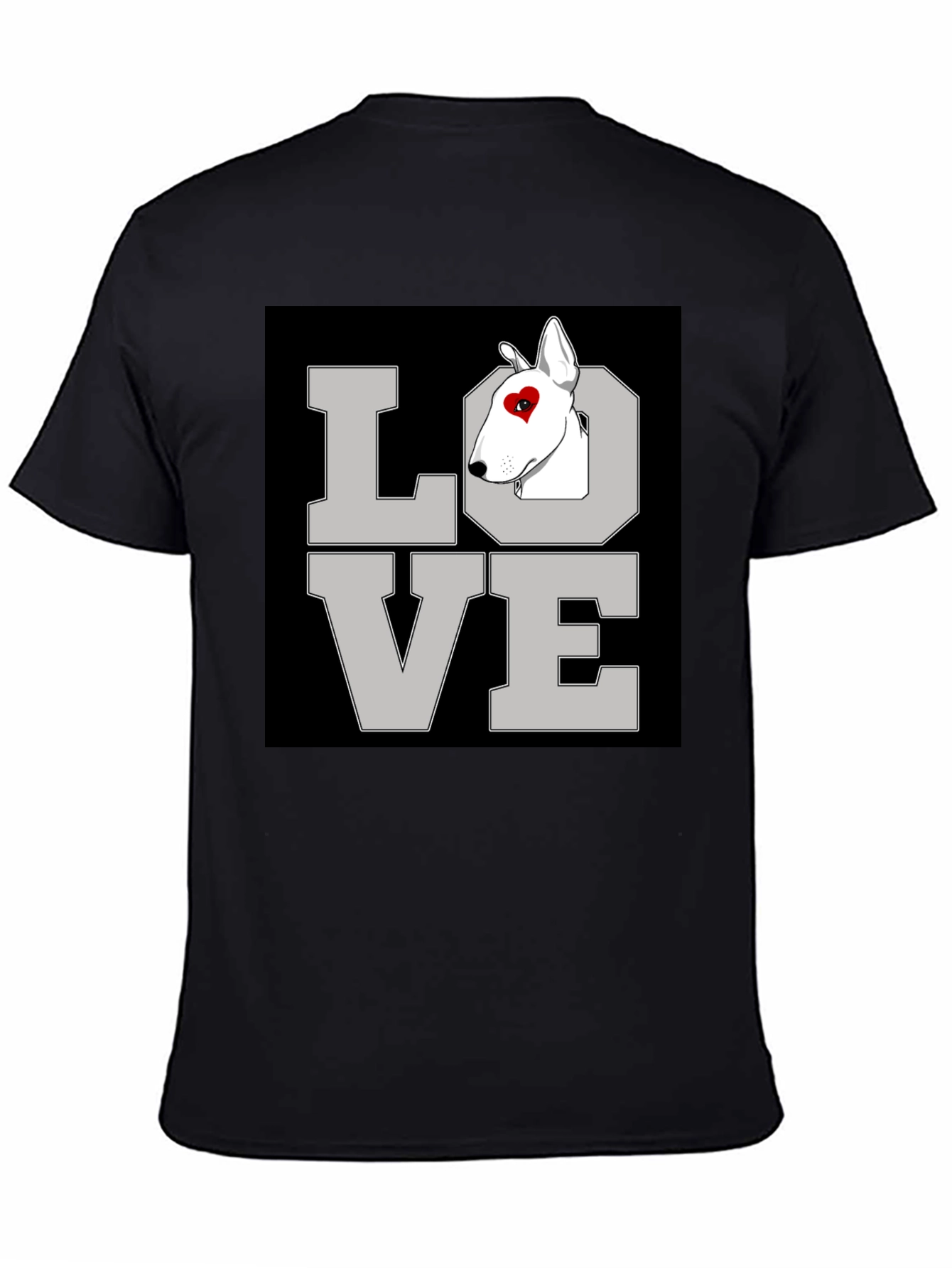 Love Bull Terrier Graphic T-Shirt Black