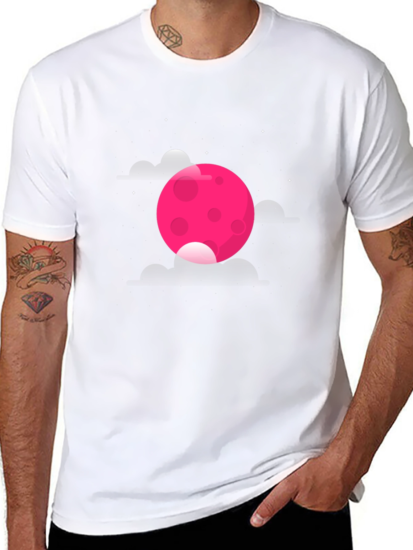 Pink Moon Black T-Shirt