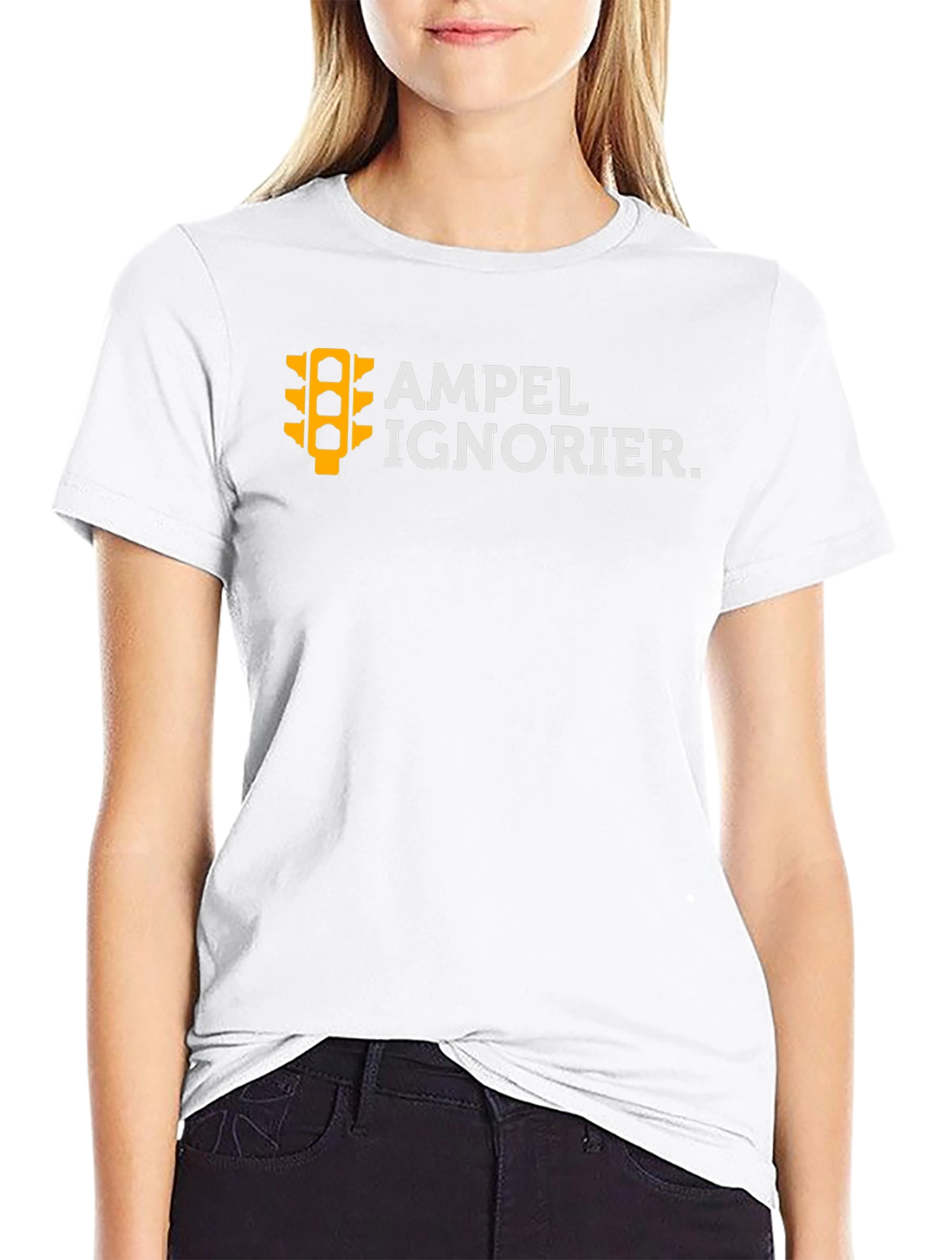 Ampel Ignorier Graphic Tee - Black Cotton T-Shirt