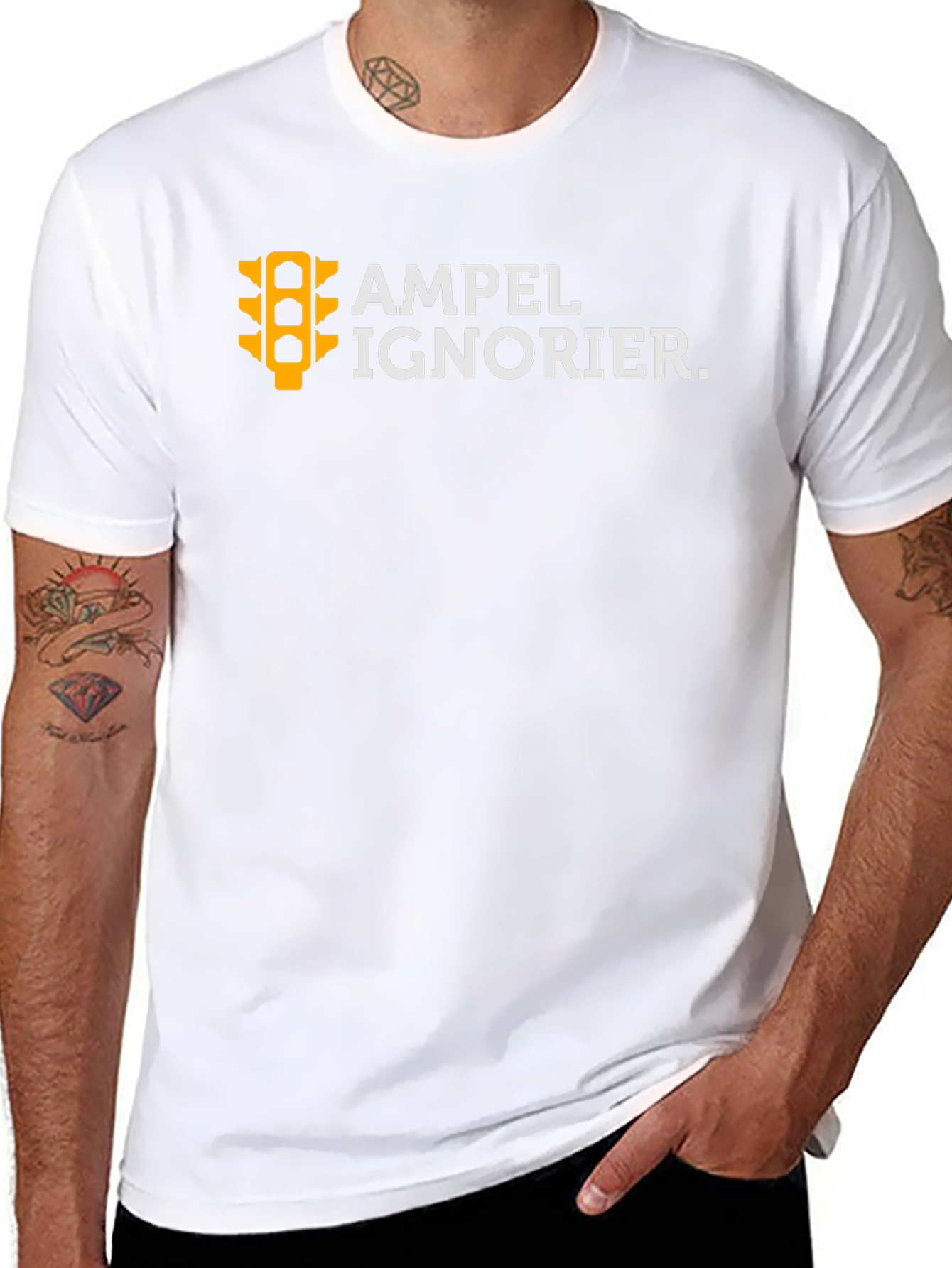 Ampel Ignorier Graphic Tee - Black Cotton T-Shirt