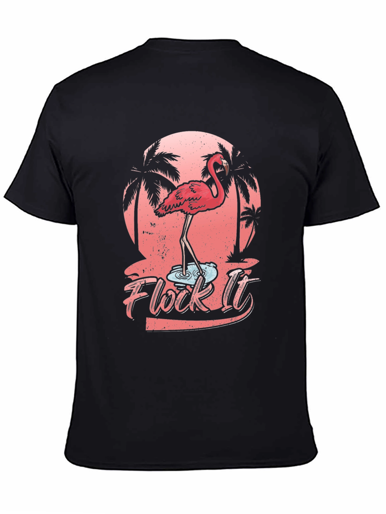 Flock It Flamingo Graphic T-Shirt - Tropical Black Tee