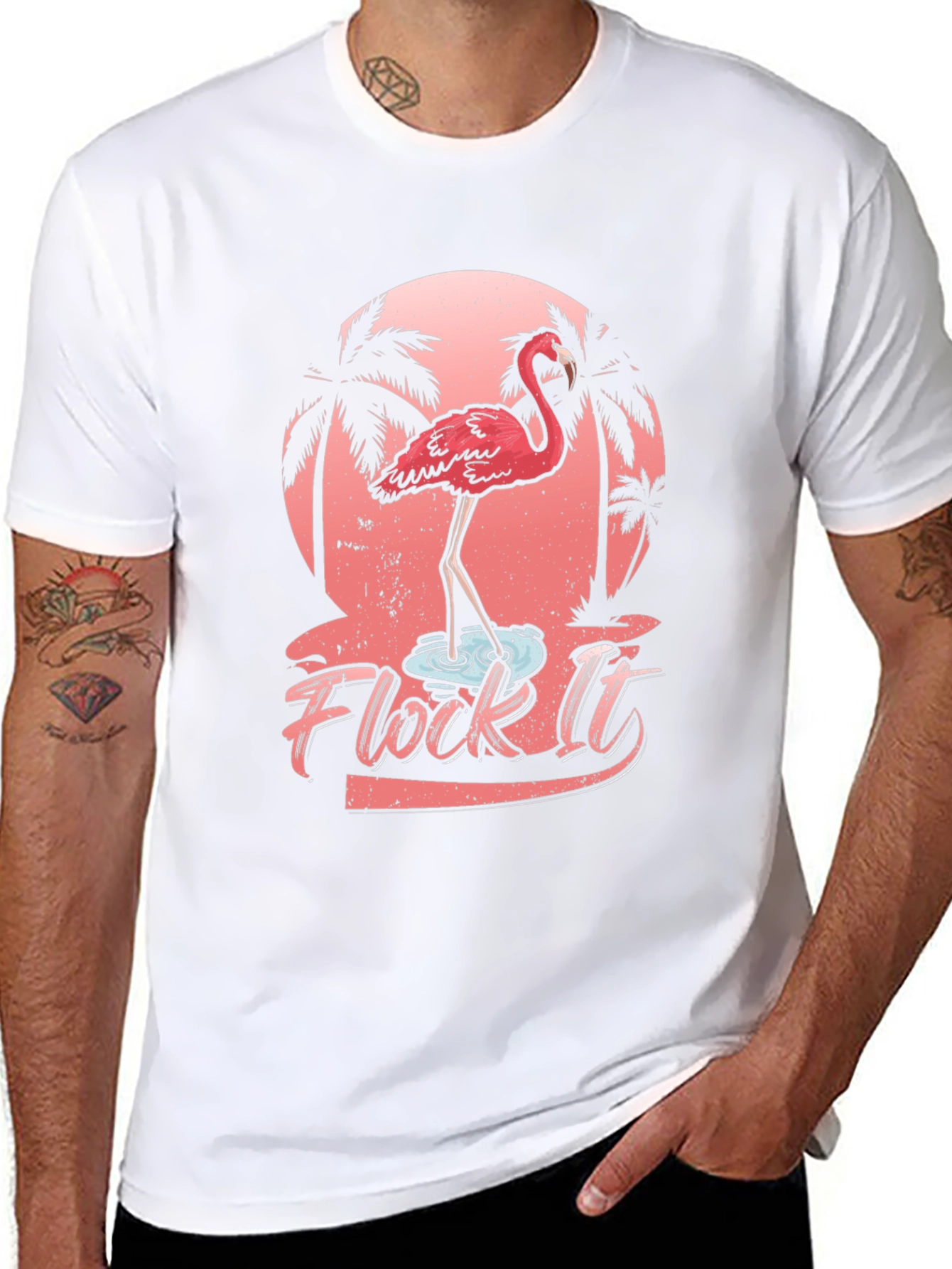 Flock It Flamingo Graphic T-Shirt - Tropical Black Tee