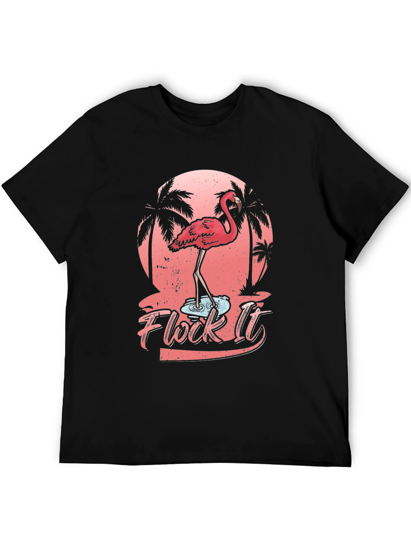 Flock It Flamingo Graphic T-Shirt - Tropical Black Tee