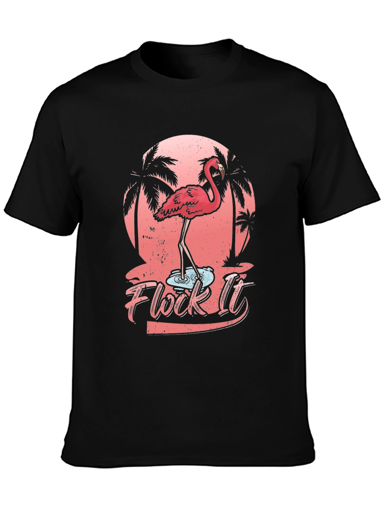 Flock It Flamingo Graphic T-Shirt - Tropical Black Tee