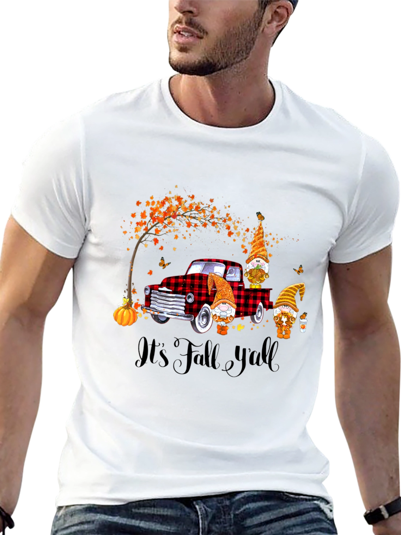 Fall Gnomes on Truck Graphic Tee