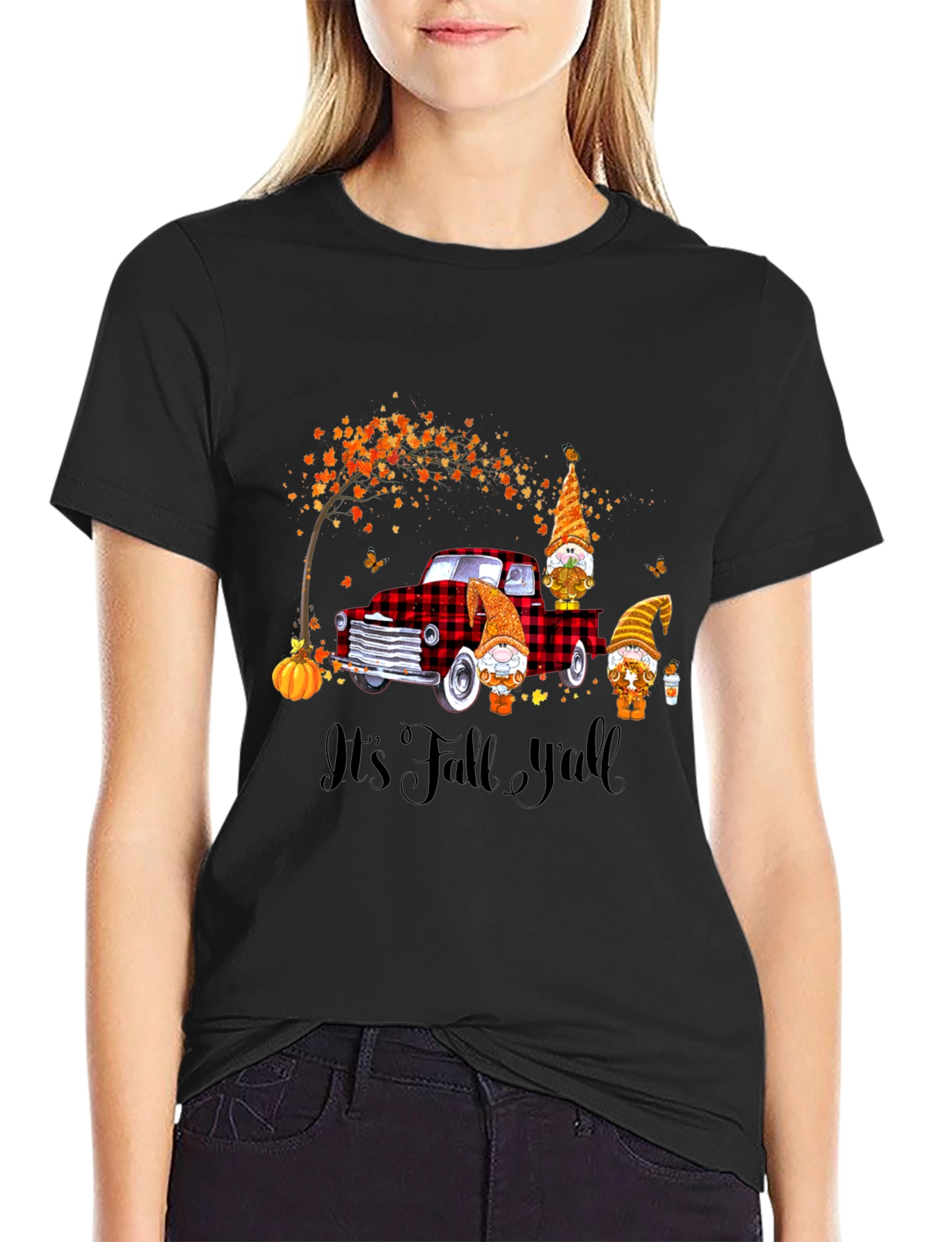 Fall Gnomes on Truck Graphic Tee