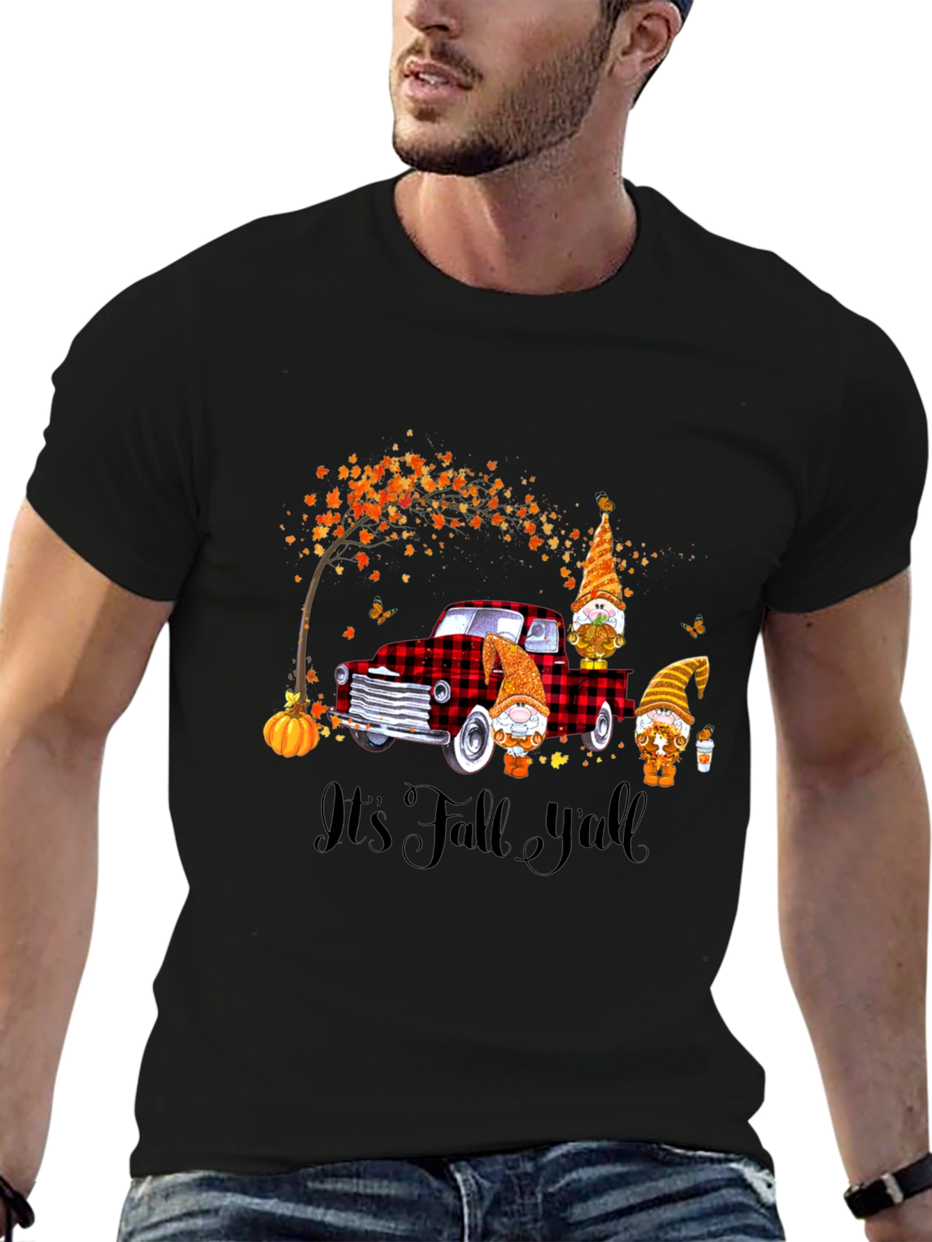 Fall Gnomes on Truck Graphic Tee