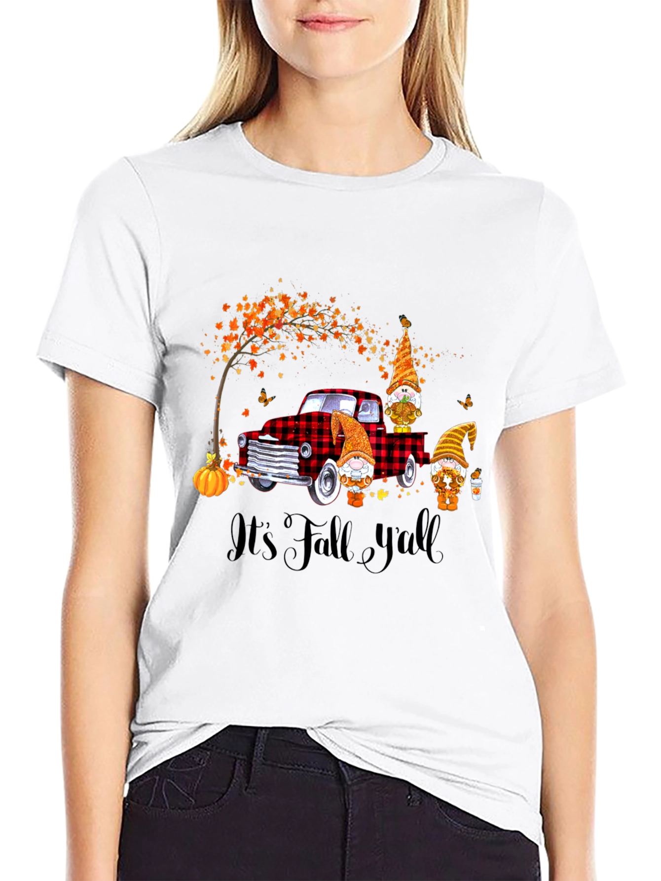 Fall Gnomes on Truck Graphic Tee
