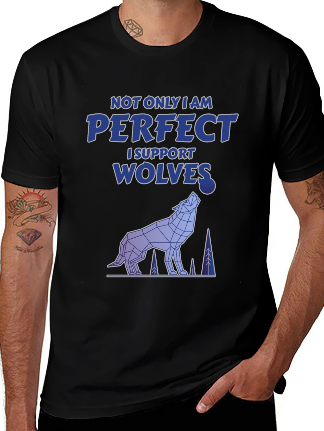 Perfect & Support Wolves Graphic T-Shirt