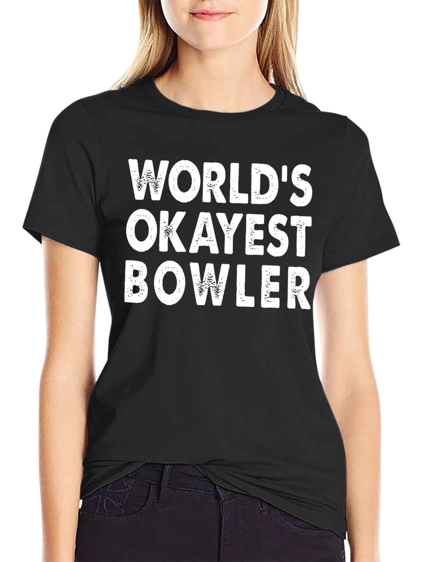 Worlds Okayest Bowler Funny T-Shirt