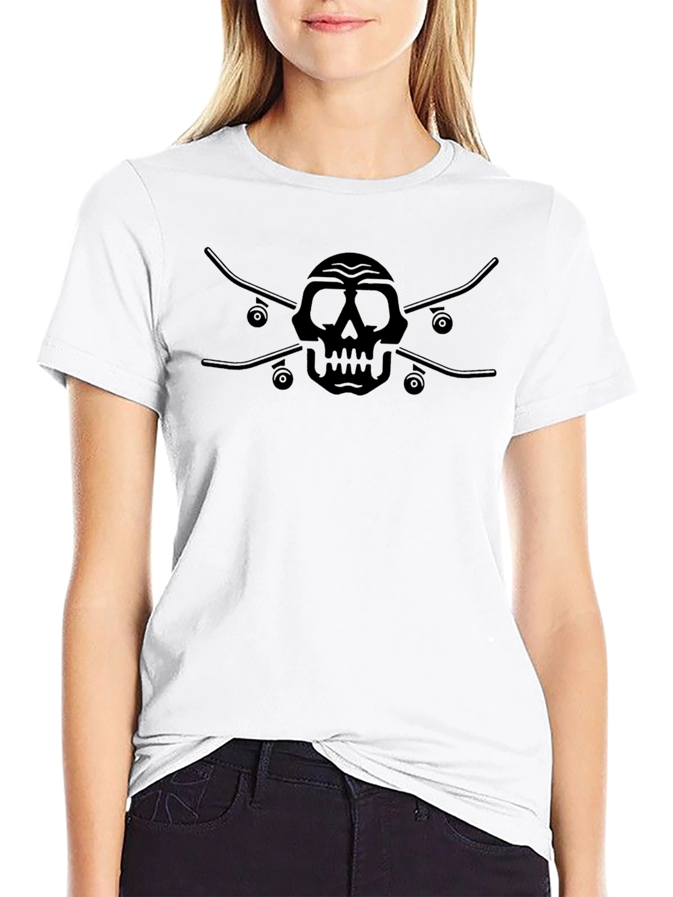 Skull & Skateboards Graphic T-Shirt - Mens Black Tee