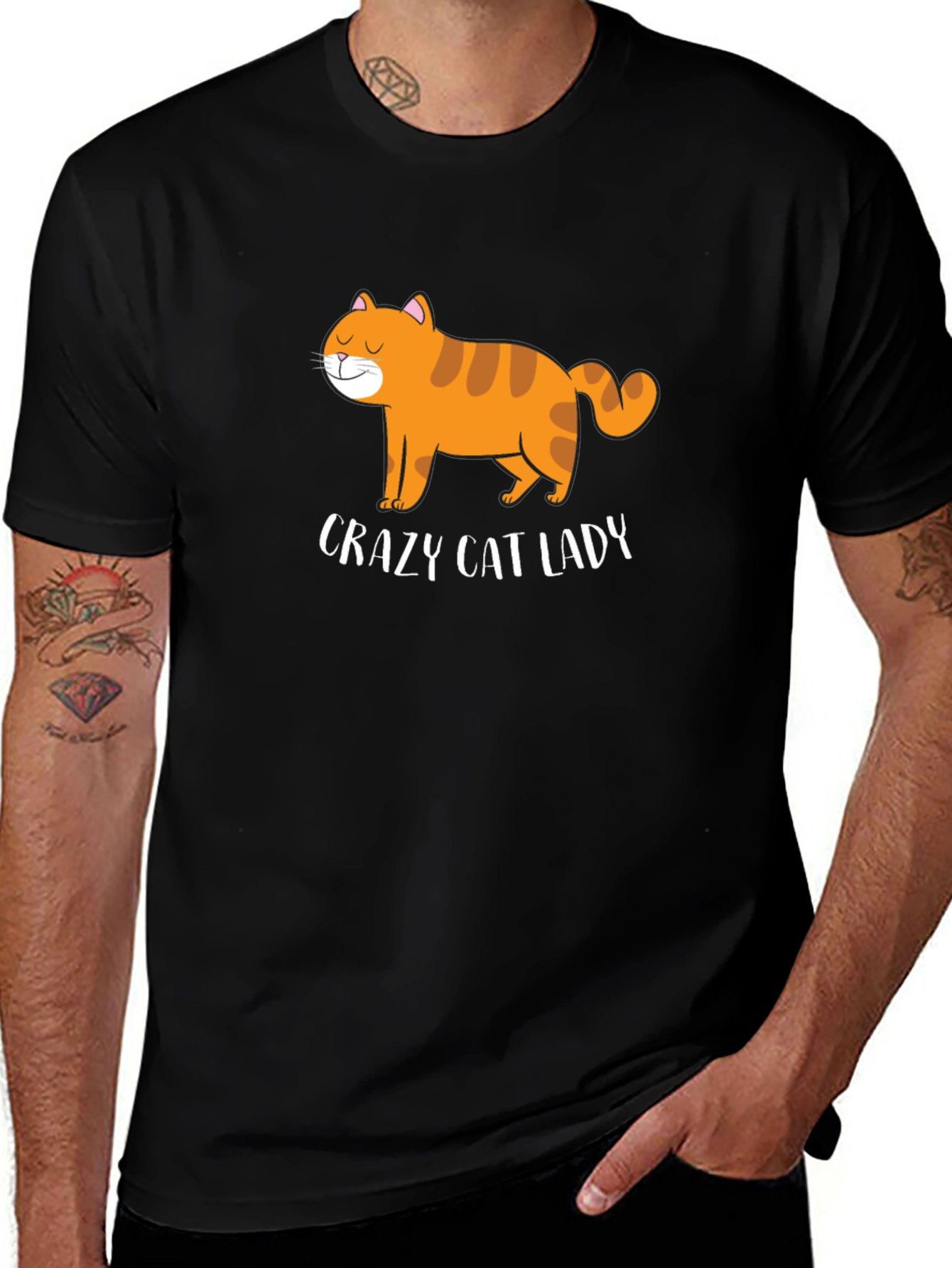 Crazy Cat Lady Graphic Tee - Black