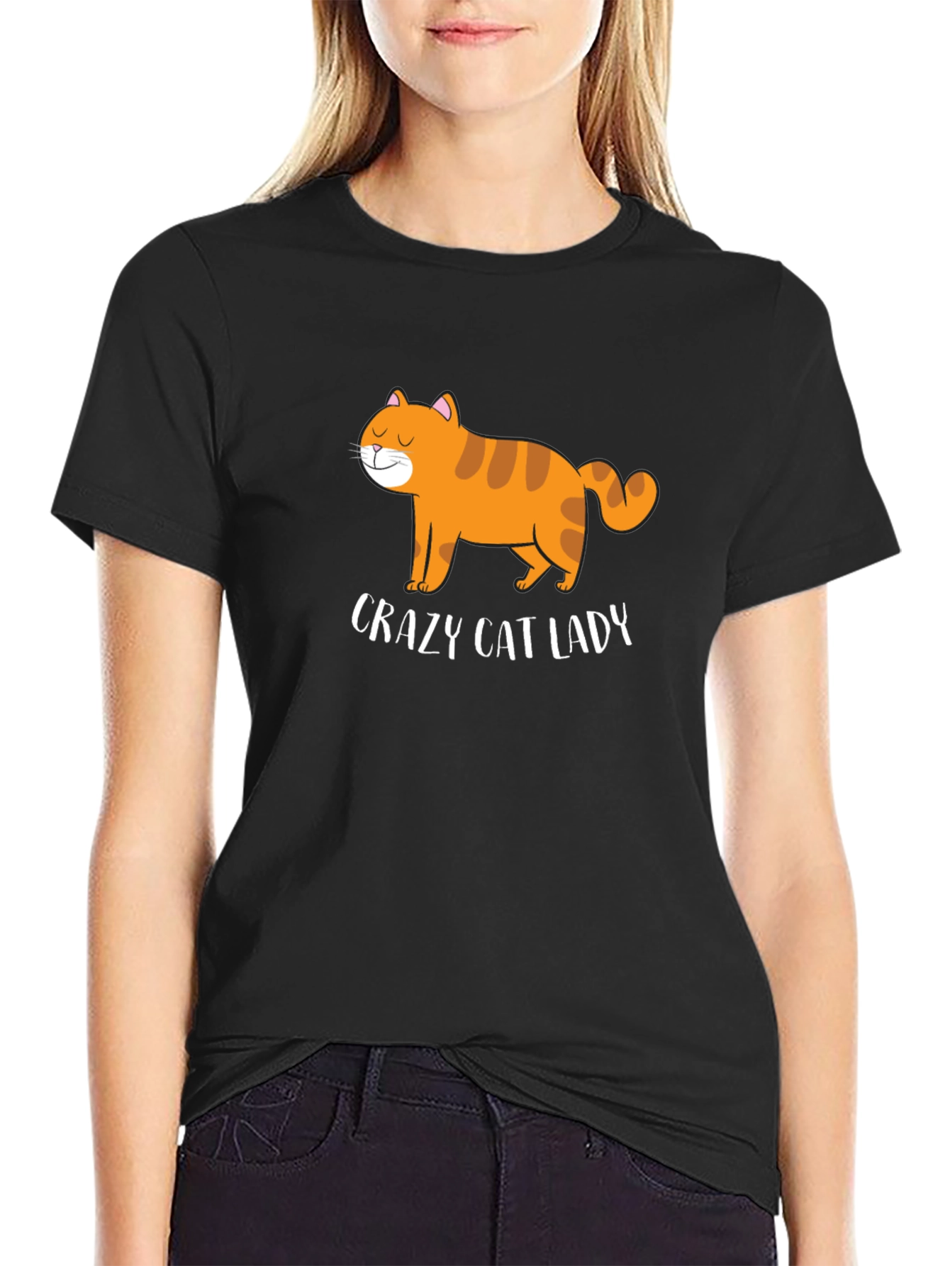 Crazy Cat Lady Graphic Tee - Black