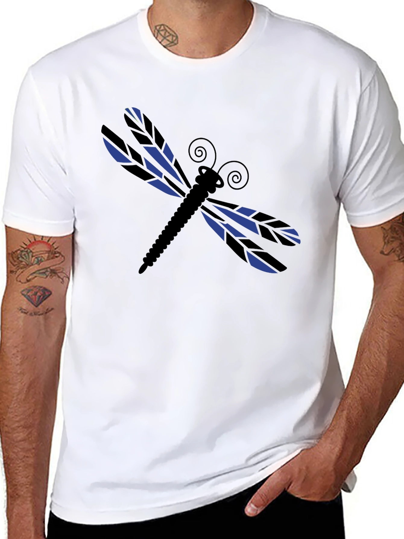 Dragonfly Graphic Tee - Stylish Black Cotton T-Shirt
