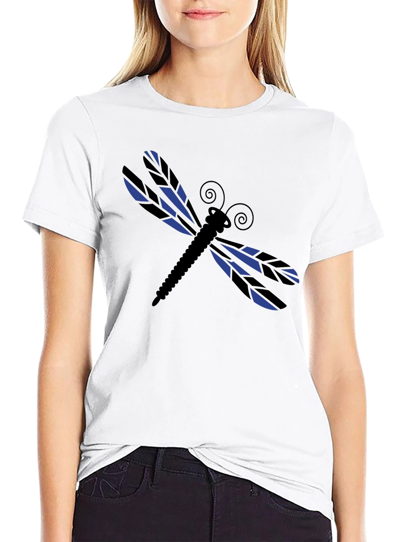 Dragonfly Graphic Tee - Stylish Black Cotton T-Shirt