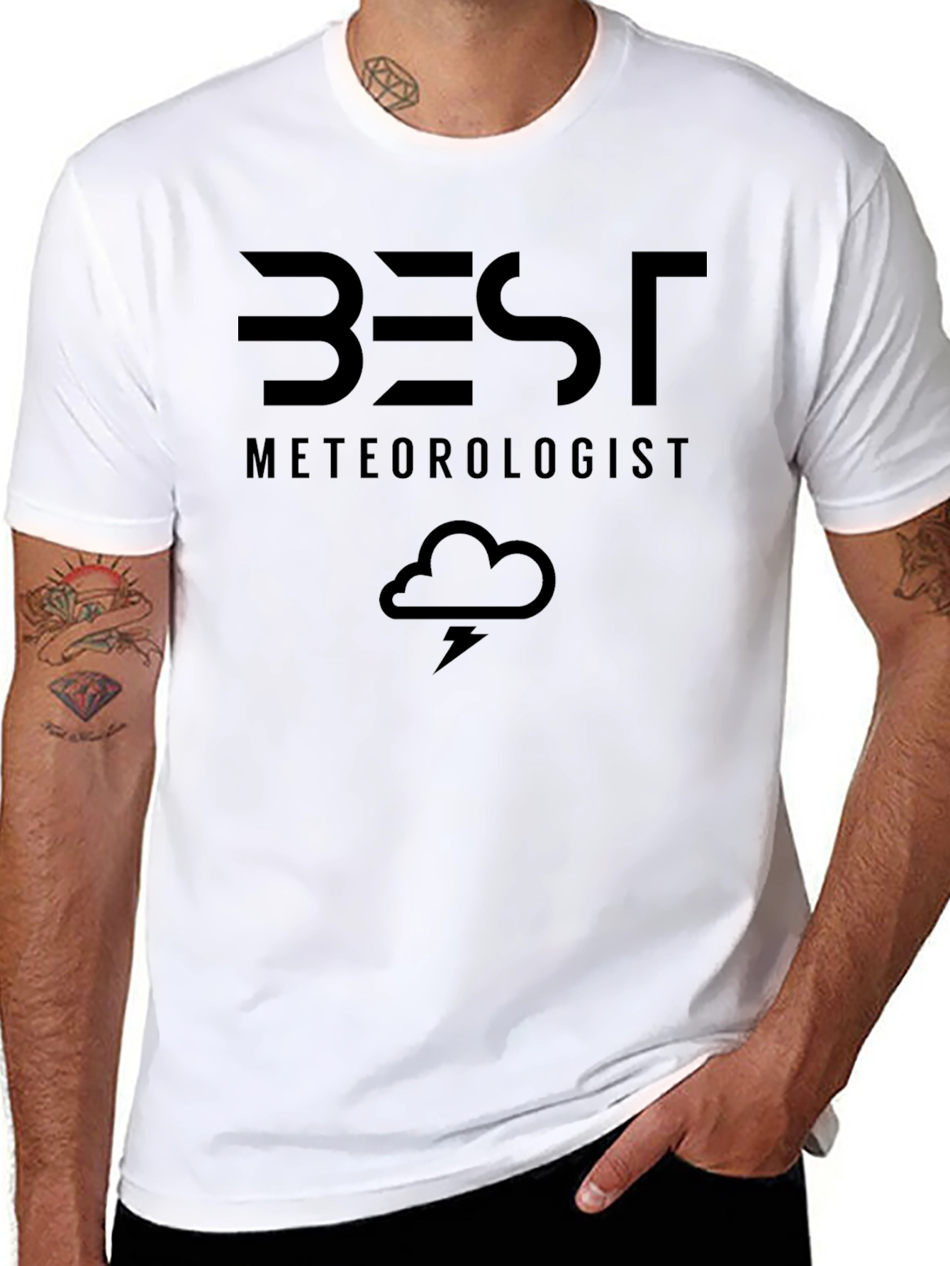 Best Meteorologist Black T-Shirt Weather Science Gift