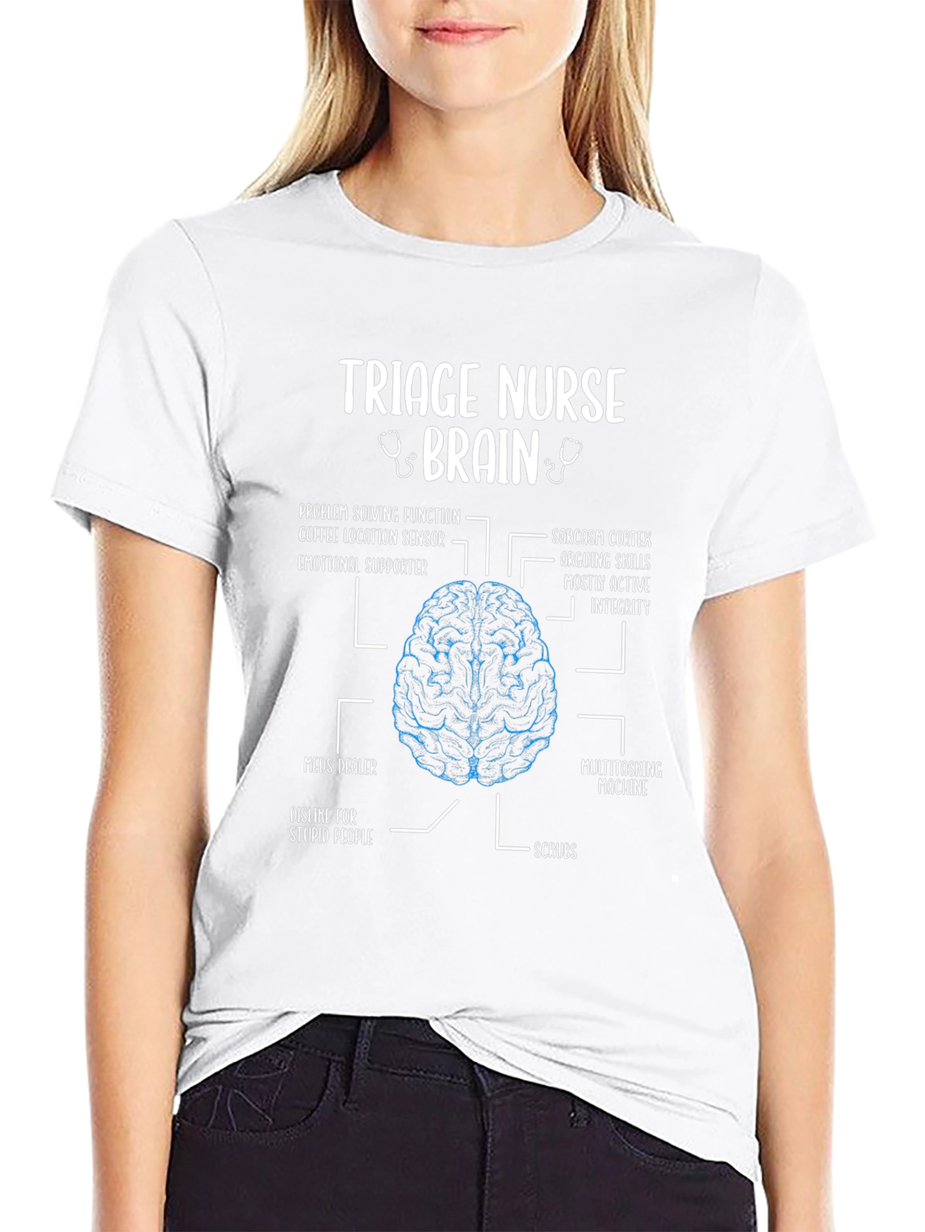 Triage Nurse Brain Anatomy T-Shirt - Funny Nurse Gift