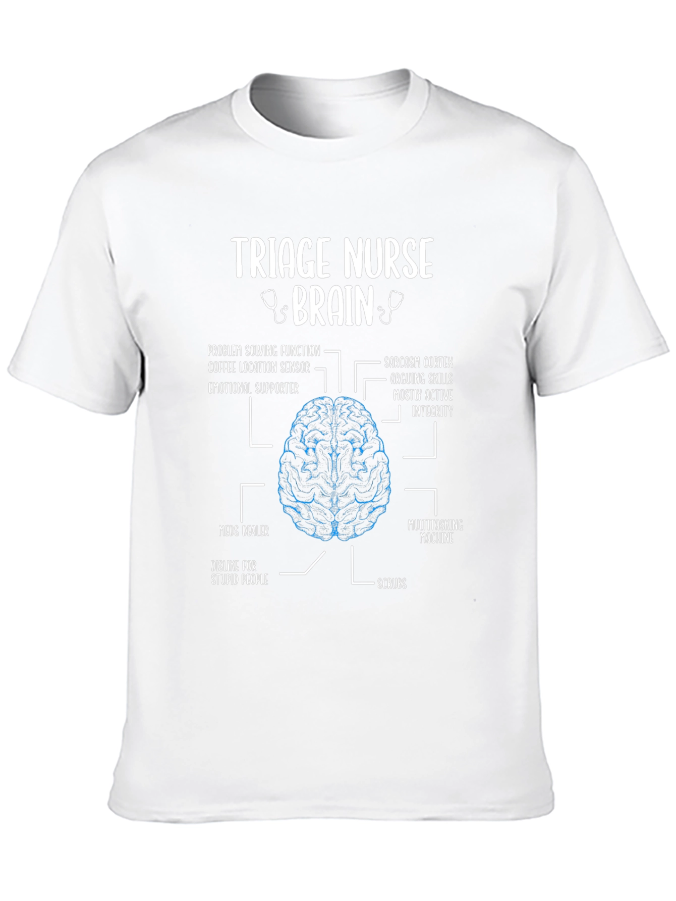 Triage Nurse Brain Anatomy T-Shirt - Funny Nurse Gift