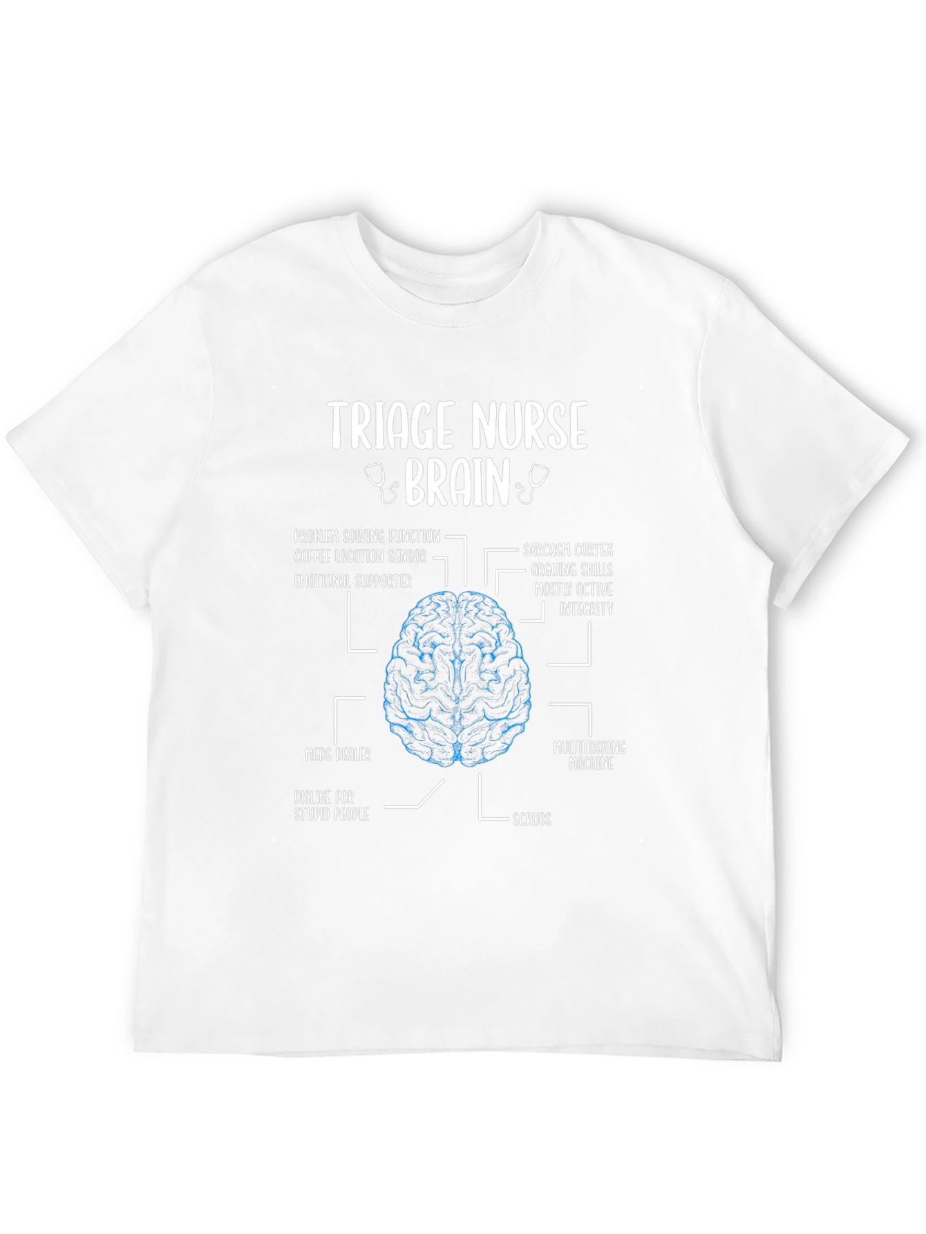 Triage Nurse Brain Anatomy T-Shirt - Funny Nurse Gift