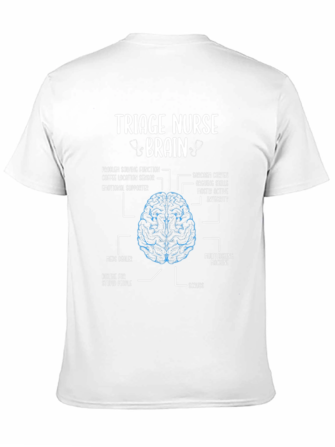 Triage Nurse Brain Anatomy T-Shirt - Funny Nurse Gift