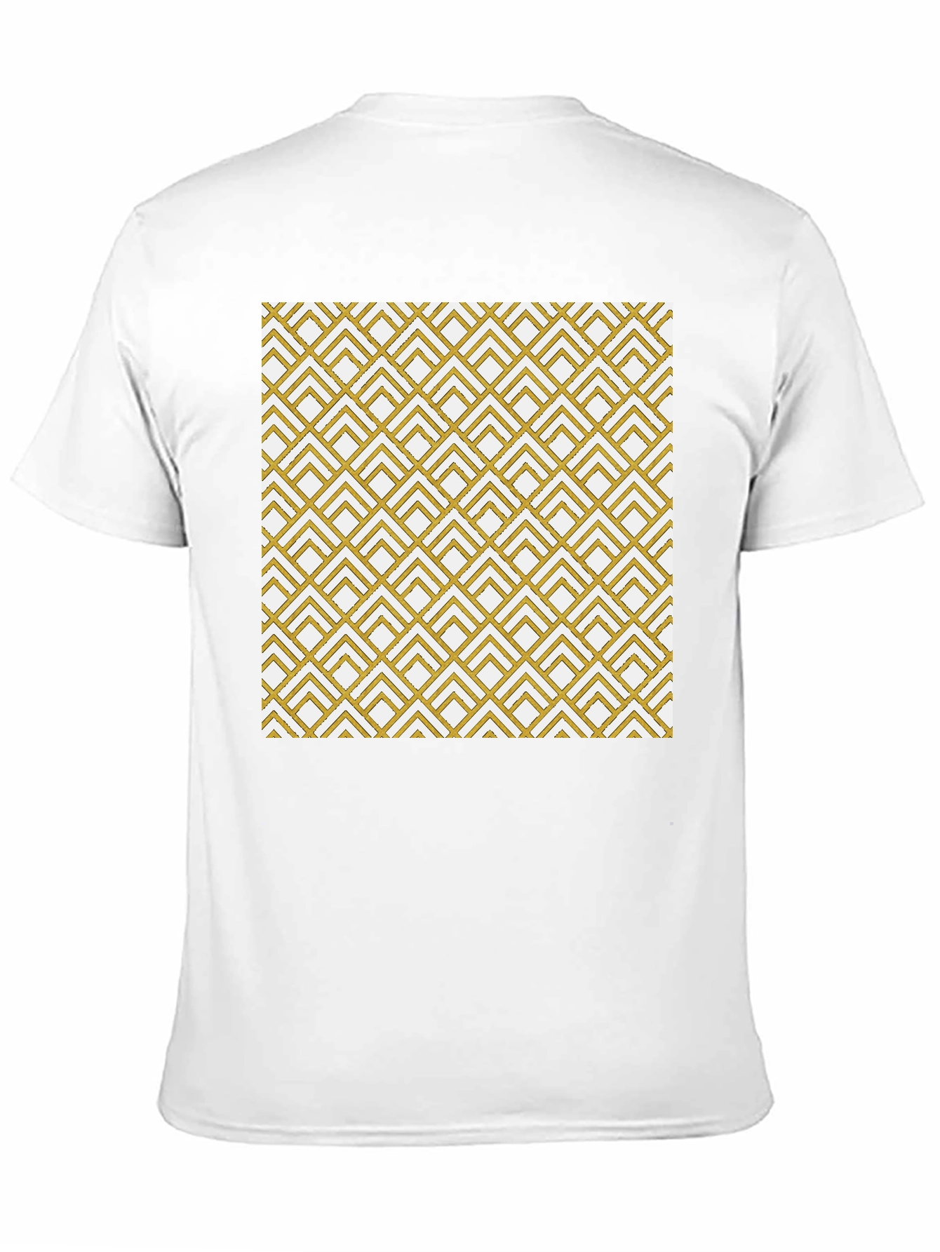 Geometric Gold Pattern Black T-Shirt