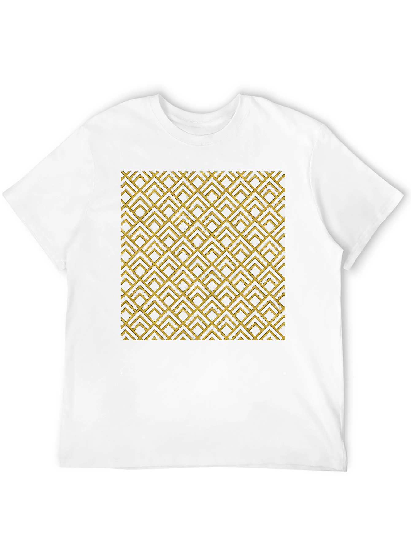 Geometric Gold Pattern Black T-Shirt