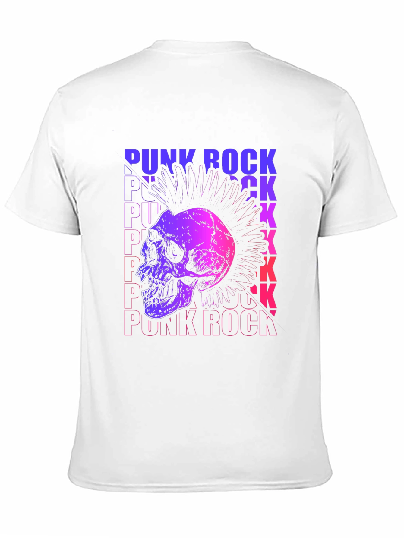 Punk Rock Skull Graphic Tee - Mens Black T-Shirt