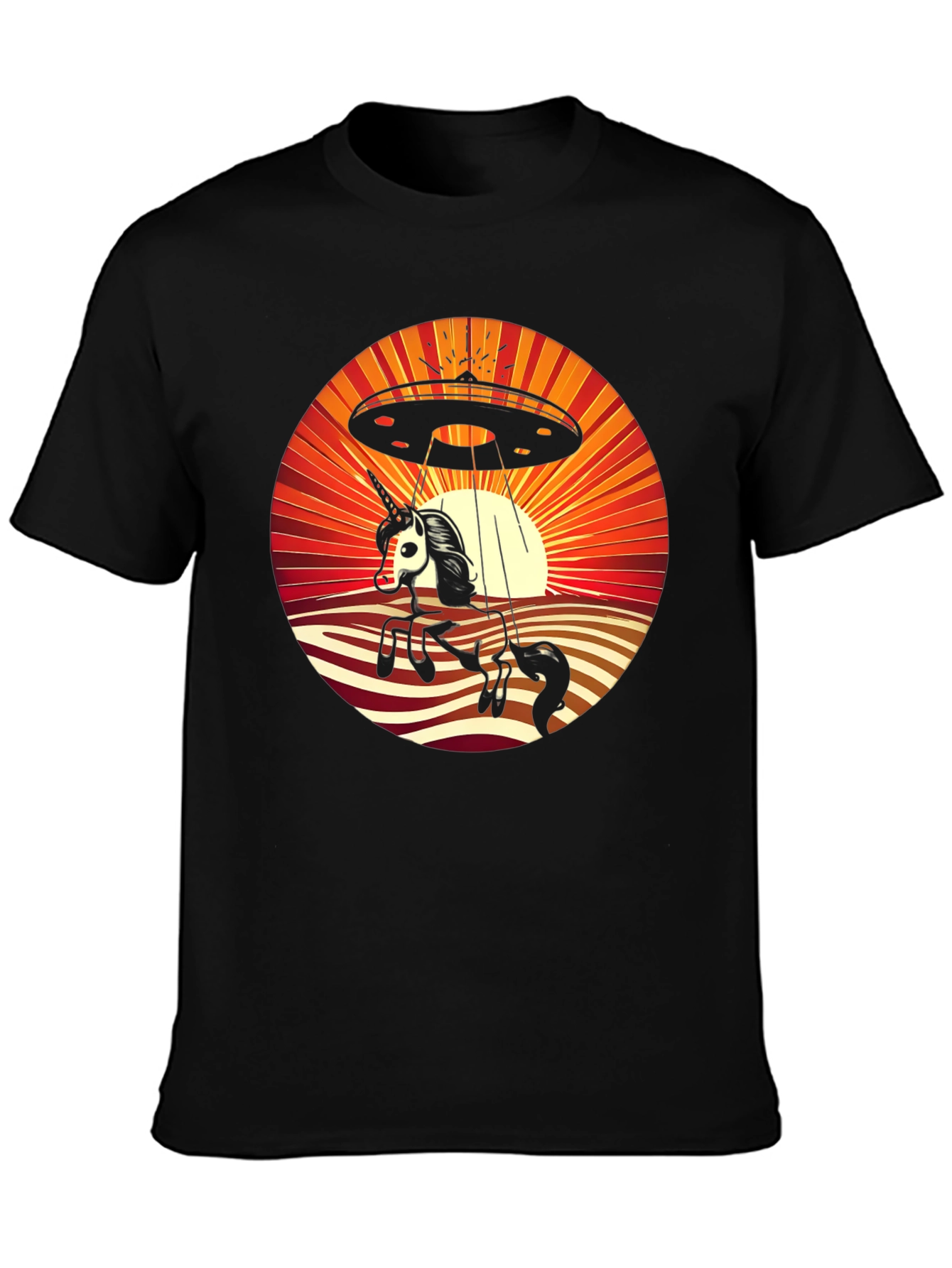 Unicorn UFO Abduction Graphic T-Shirt