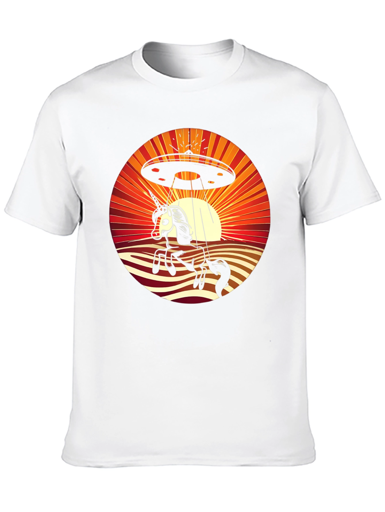 Unicorn UFO Abduction Graphic T-Shirt