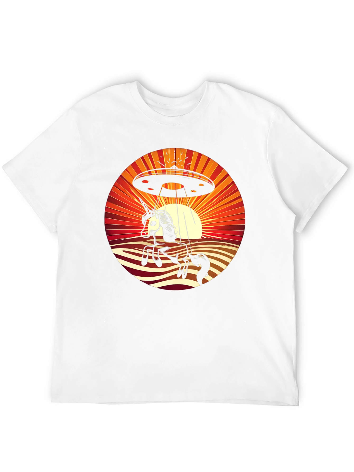 Unicorn UFO Abduction Graphic T-Shirt