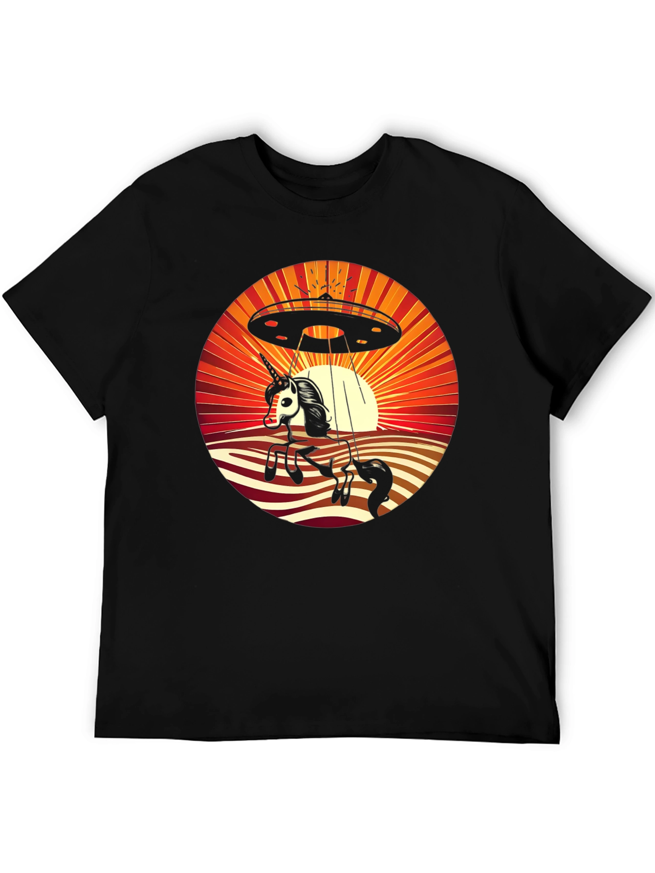 Unicorn UFO Abduction Graphic T-Shirt