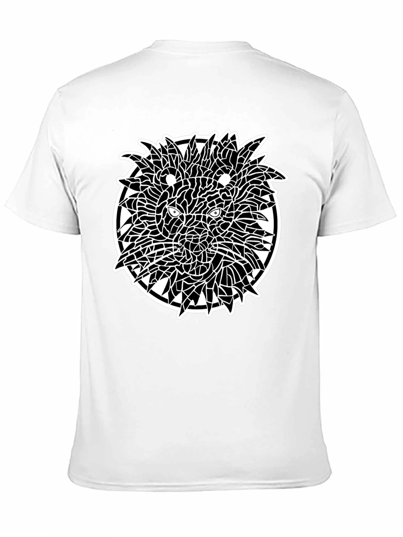 Abstract Lion Graphic Tee - Black
