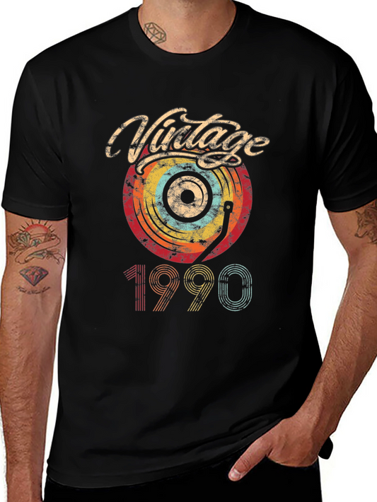Vintage 1990 Record Player Graphic Tee