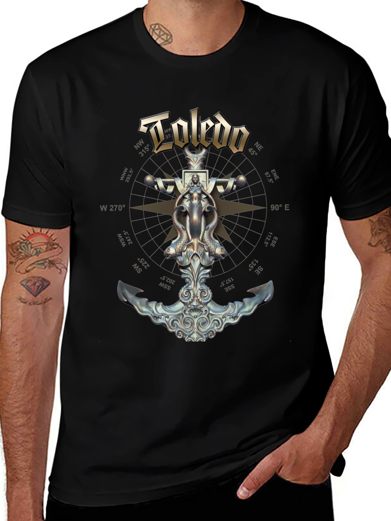 Toledo Nautical Anchor T-Shirt - Black